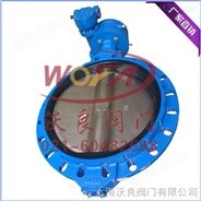 上海品牌【D371X涡轮球墨铸铁对夹式手动蝶阀DN350】沃良制造厂家